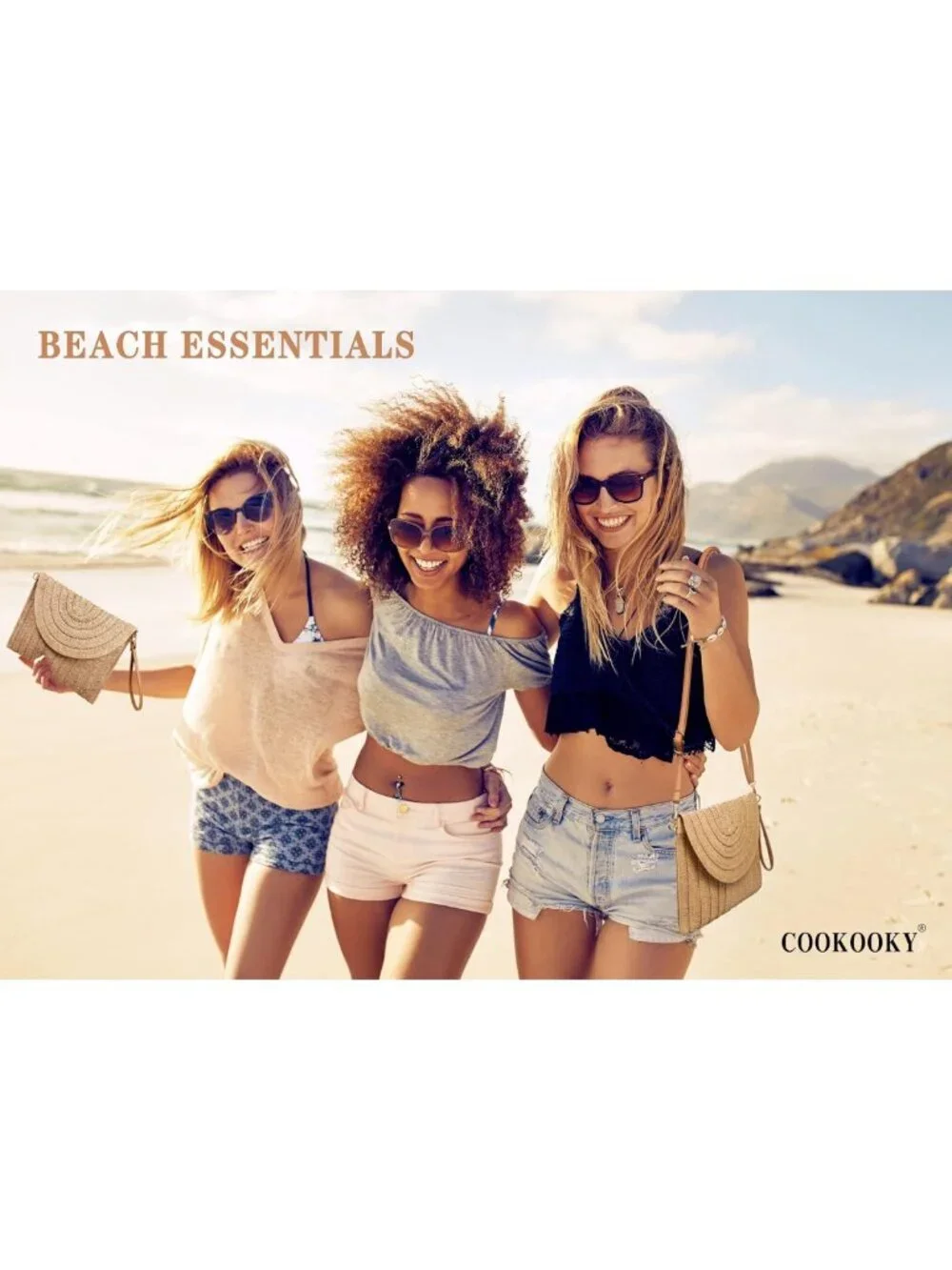 Woven Straw Clutch Handbag for Women - Summer Beach Purse, Stylish Envelope Bag